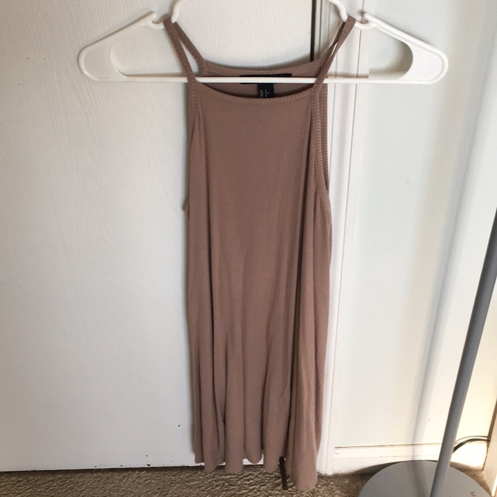 Ribbed tan dress